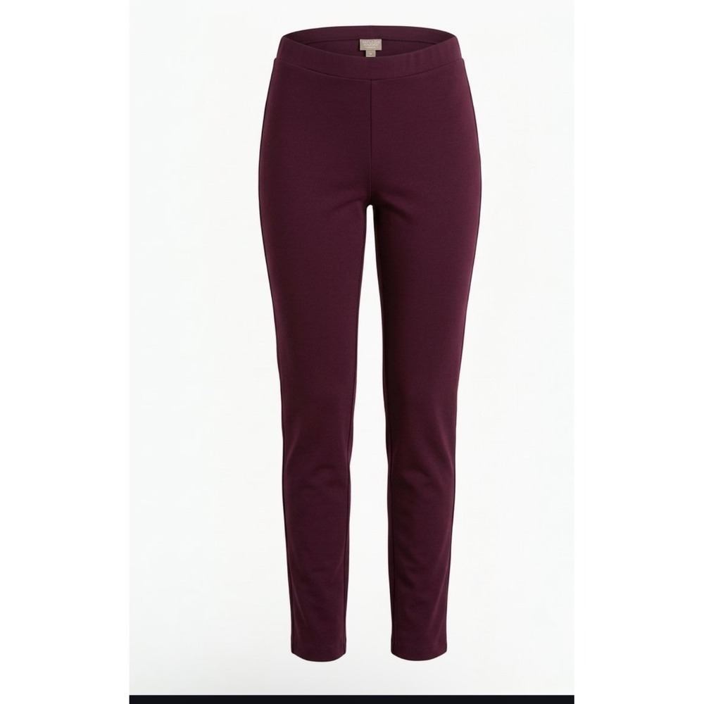 A New Day Burgundy High Rise Skinny Ankle Pants Side Zip Size 8